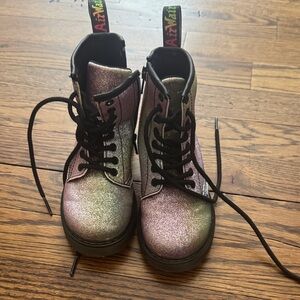 Dr. Martens Kids Glitter Boots - Pink and Green
